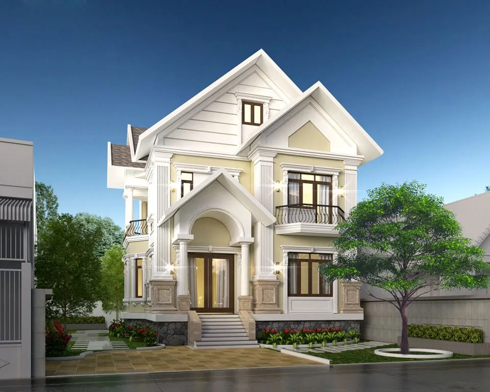 Biệt thự 2 tầng kiểu Pháp đã có cách tân