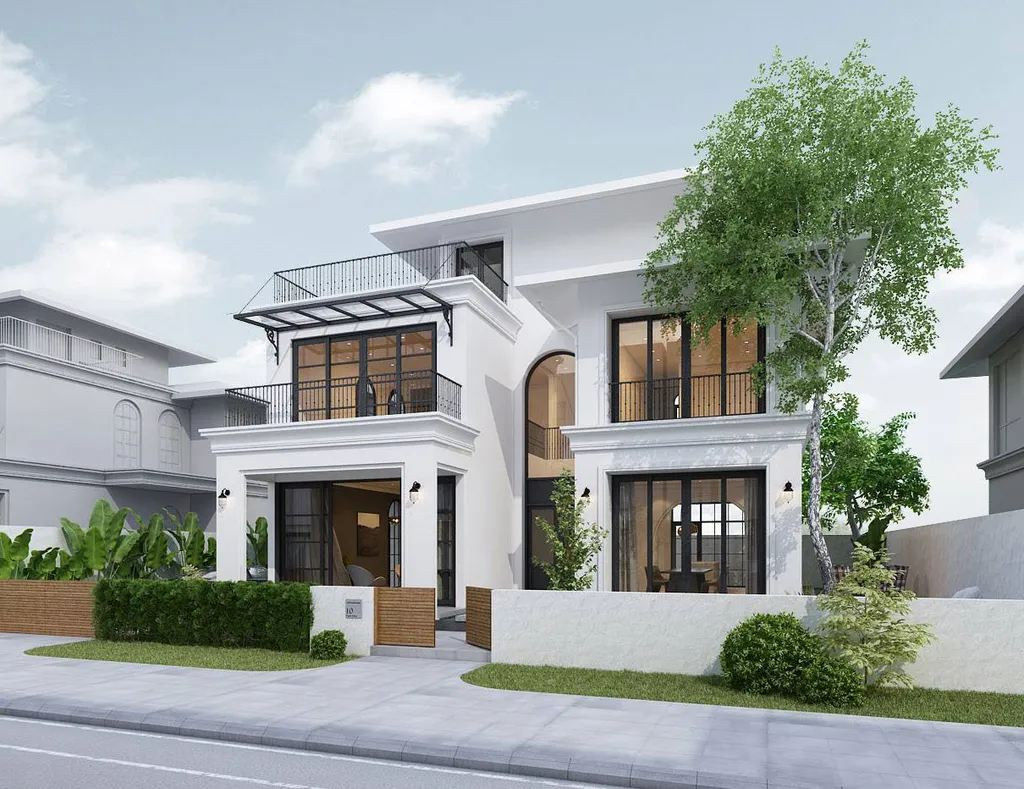 Biệt thự 2 tầng tân cổ điển theo hướng hiện đại