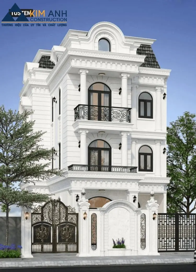 biet thu 3 tang tan co dien kieu phap