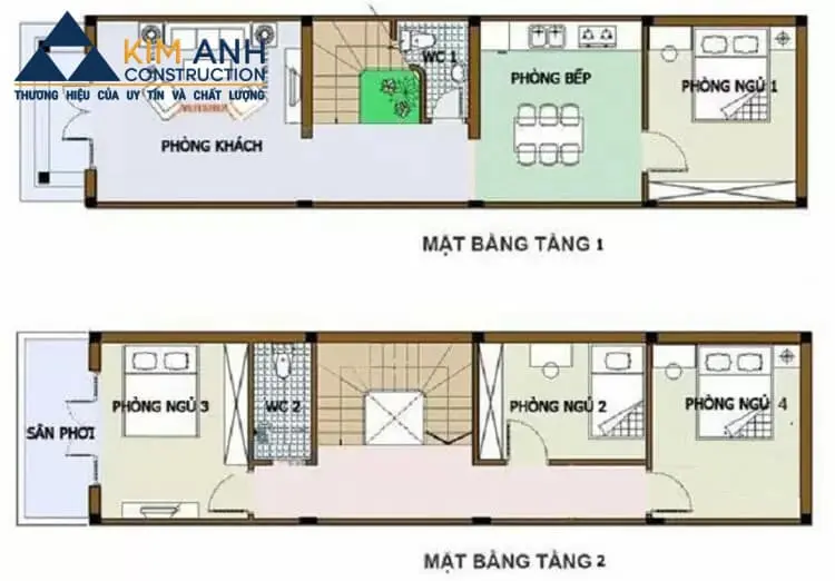 mau nha ong 2 tang 4 phong ngu