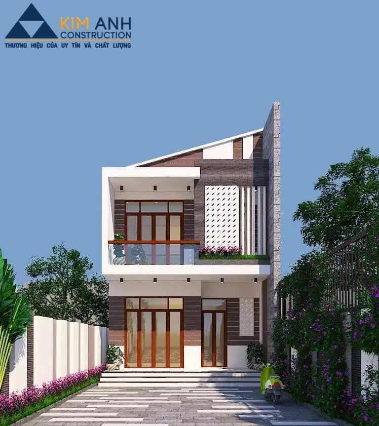 mau nha ong 2 tang mai lech