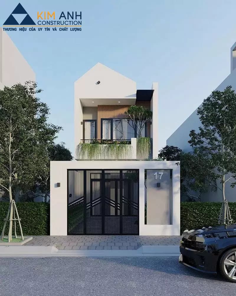 mau nha ong 2 tang co gieng troi