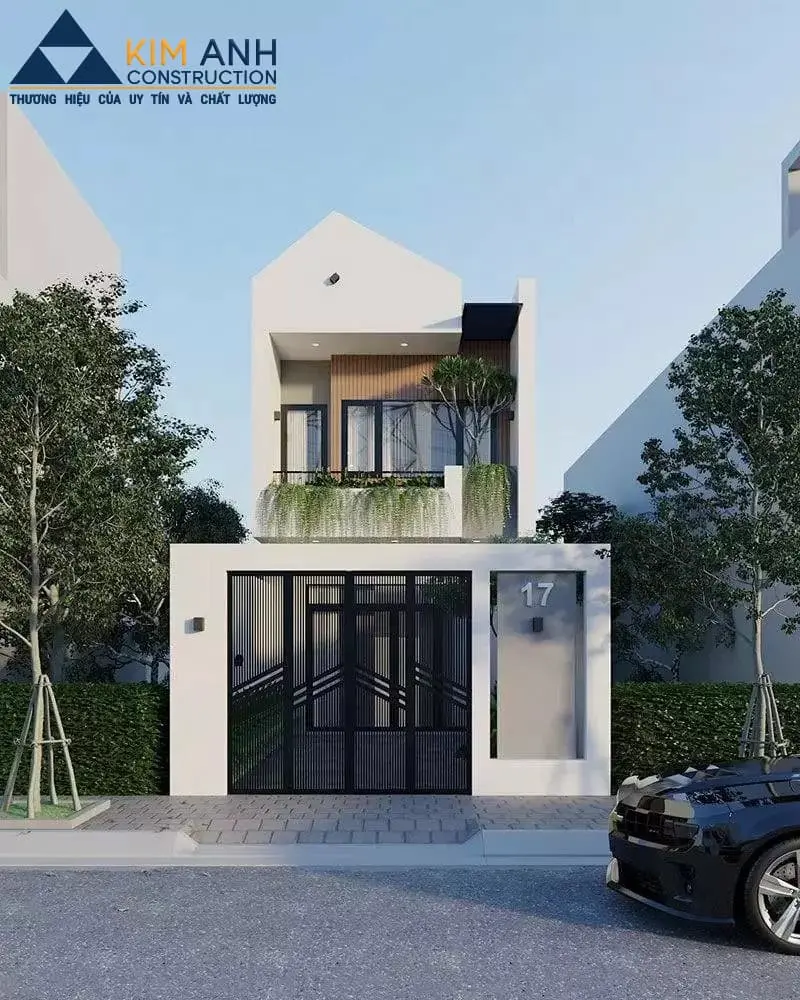 mau nha ong 2 tang co gieng troi