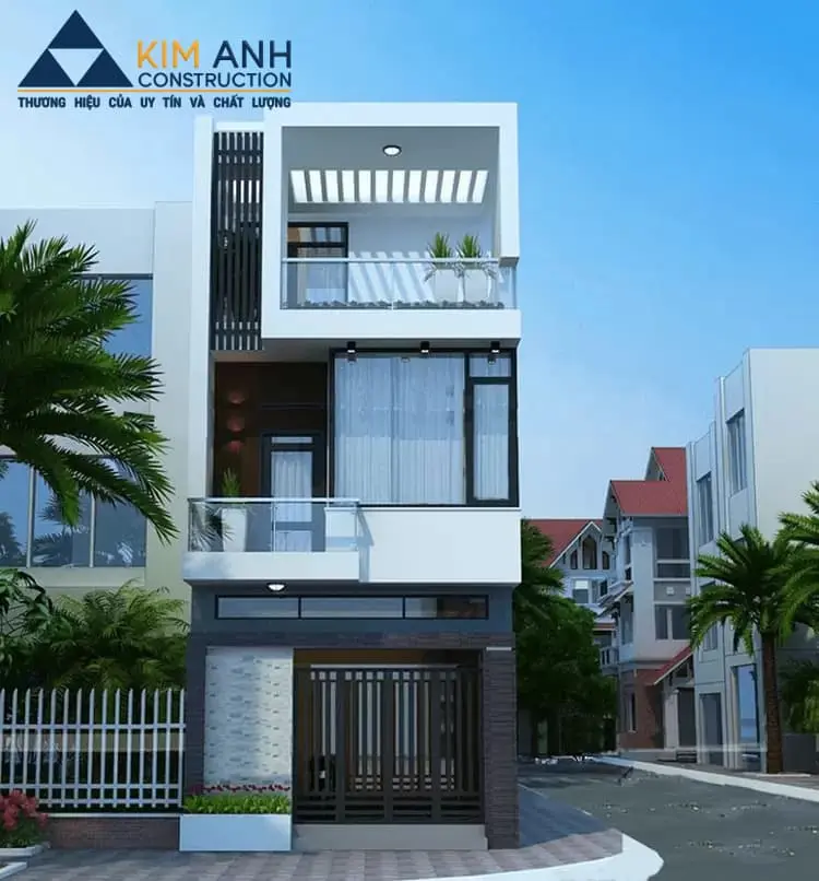 Phối cảnh 3D mặt tiền nh&agrave; chị Lan Anh