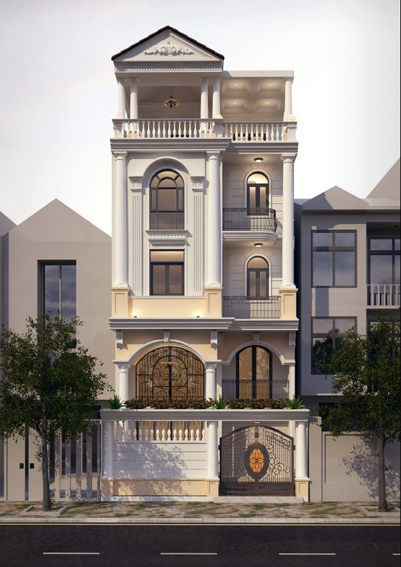 mau mat tien nha ong tan co dien - www.xaydungkimanh.com