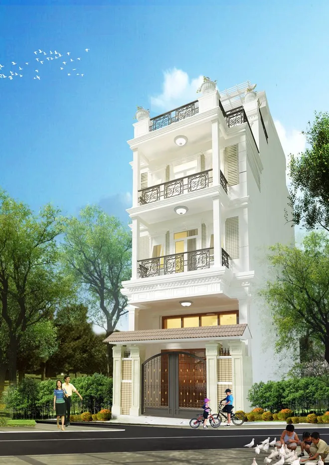 mau mat tien nha ong tan co dien - www.xaydungkimanh.com