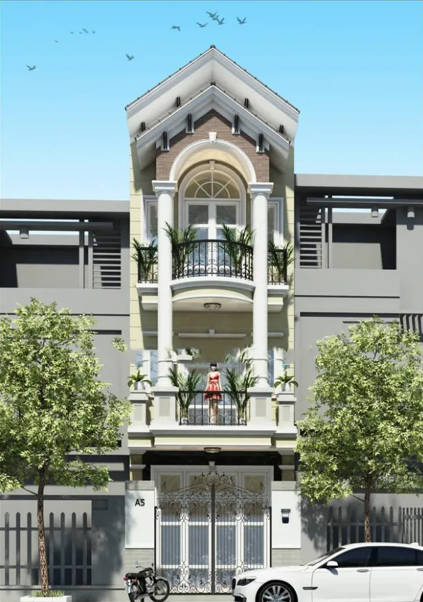 mau mat tien nha ong tan co dien - www.xaydungkimanh.com