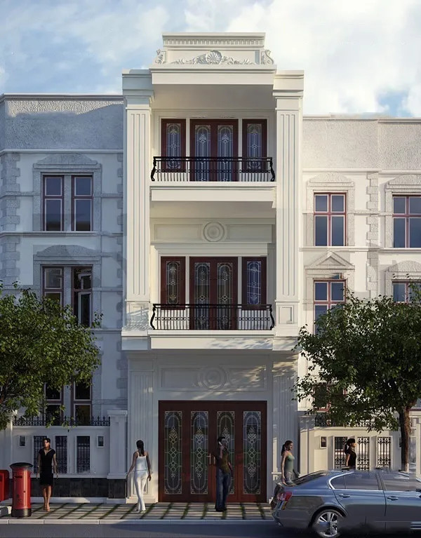 mau mat tien nha ong tan co dien - www.xaydungkimanh.com