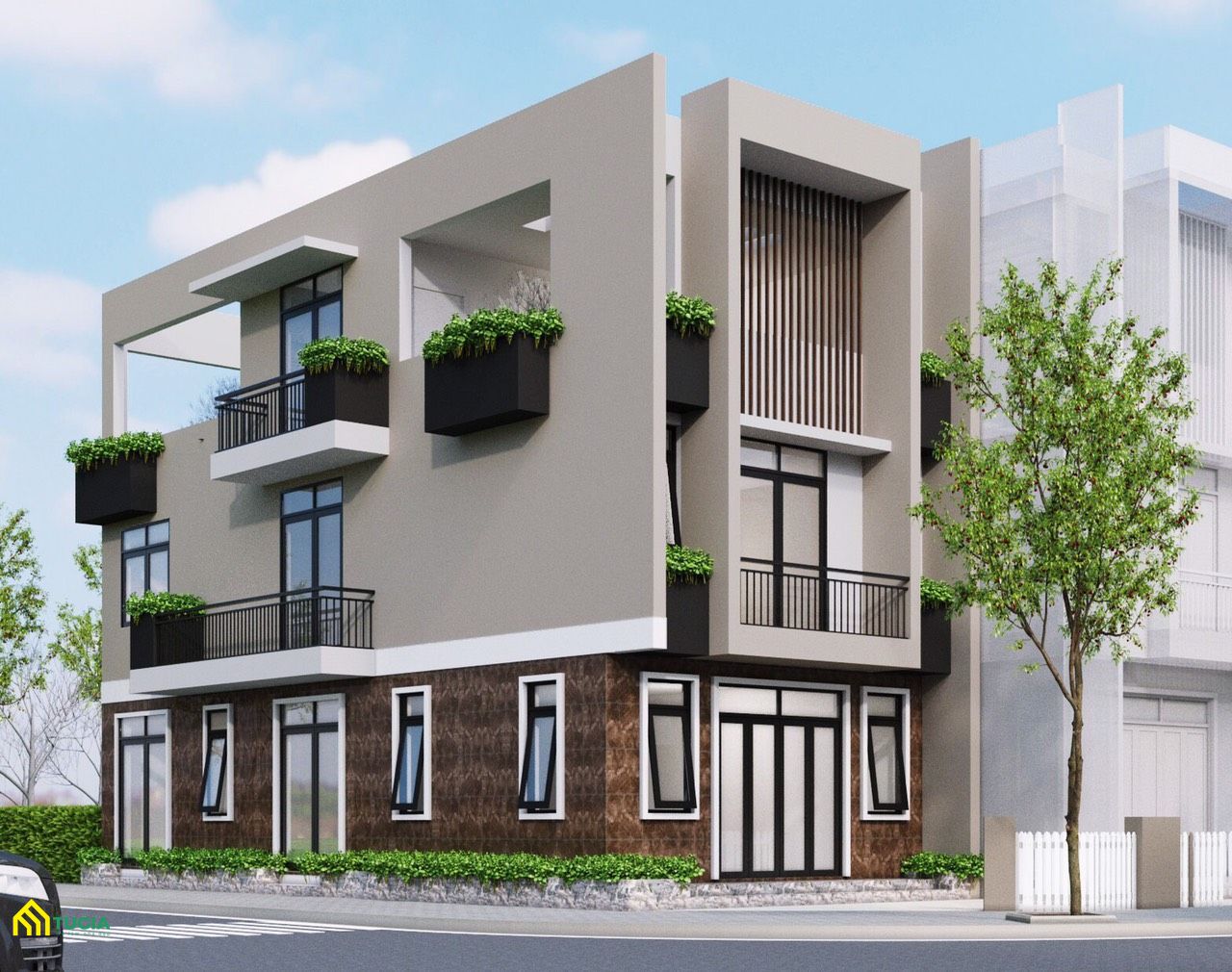 mau nha pho dep 2 mat tien