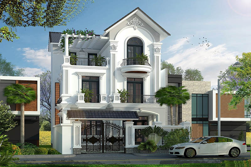 mau biet thu tan co dien - www.xaydungkimanh.com