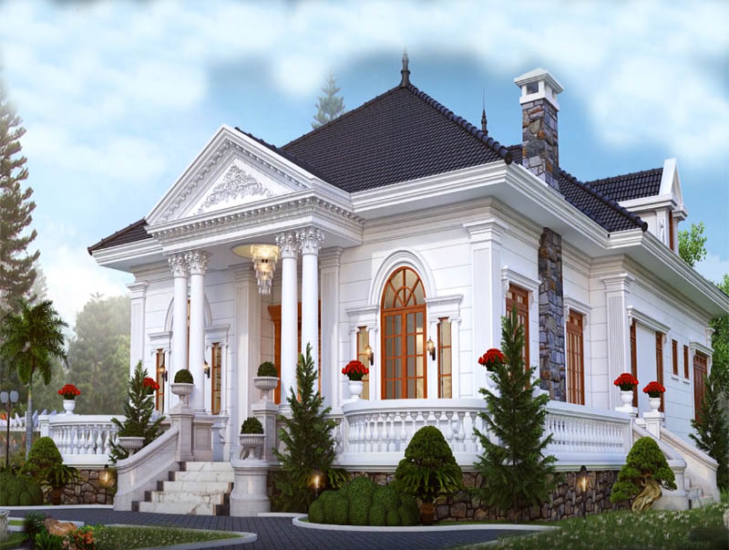 mau nha tan co dien 1 tang - www.xaydungkimanh.com