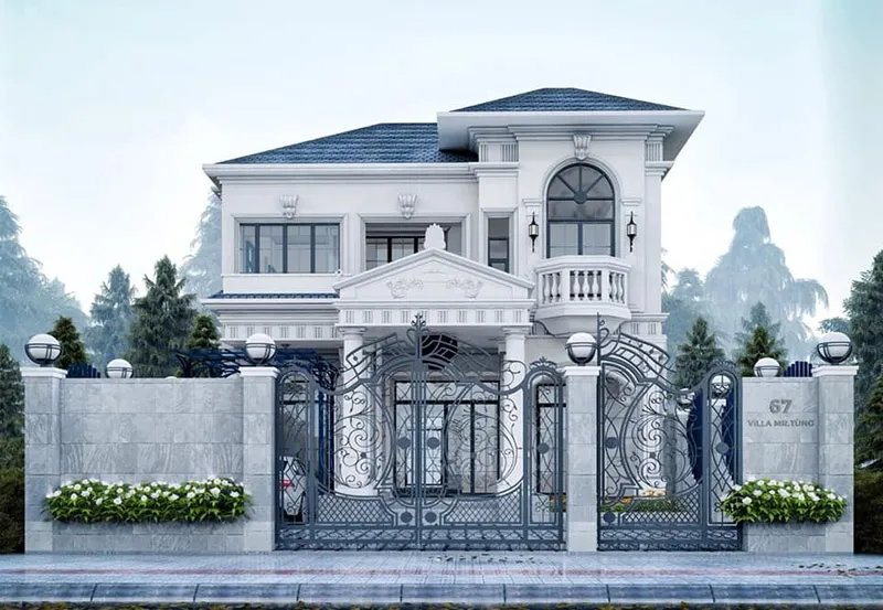 mau nha tan co dien 2 tang - www.xaydungkimanh.com