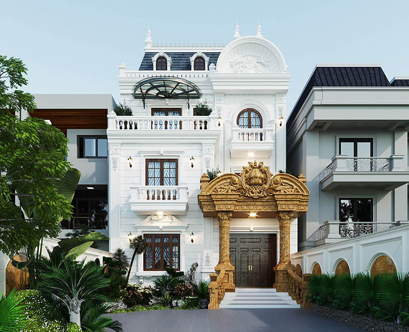 mau nha tan co dien 2 tang - www.xaydungkimanh.com