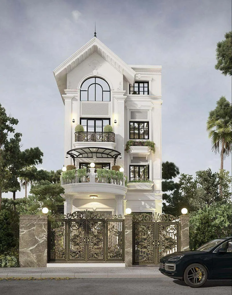 mau nha tan co dien 4 tang - www.xaydungkimanh.com