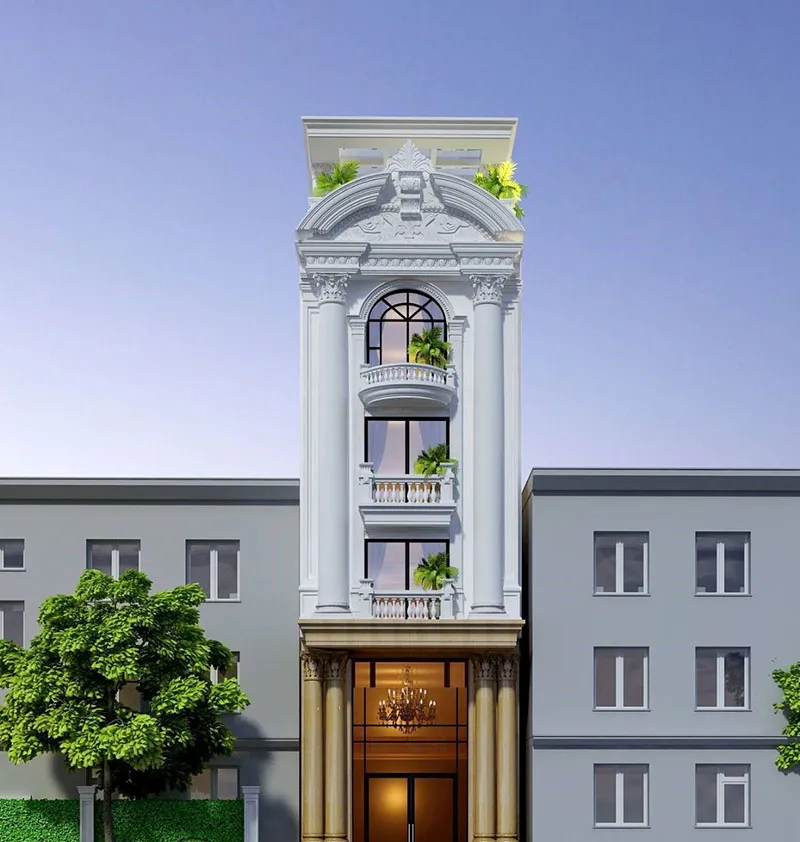 mau nha tan co dien 4 tang - www.xaydungkimanh.com