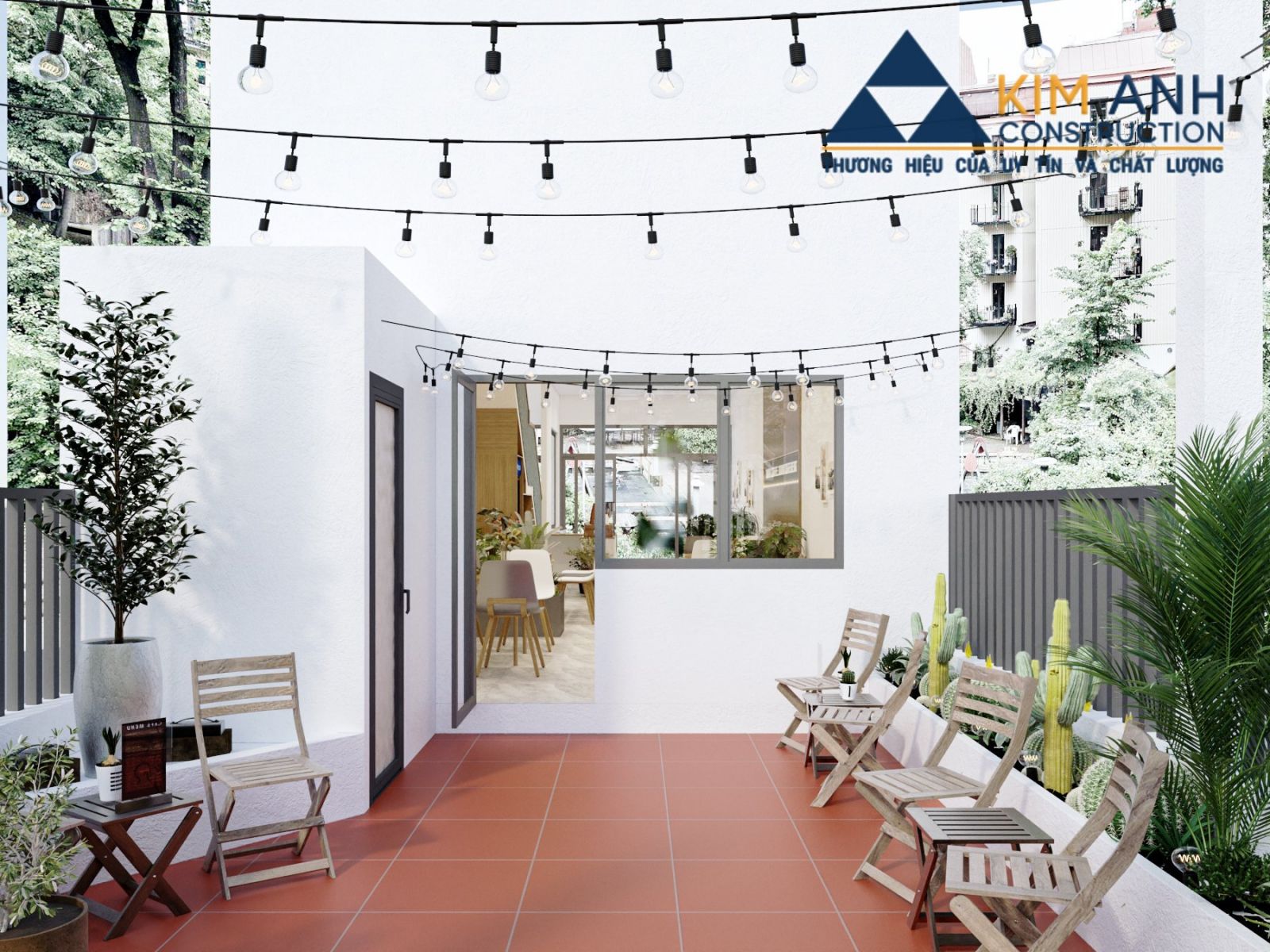 quán cafe kết hợp văn phòng - khu sân thượng