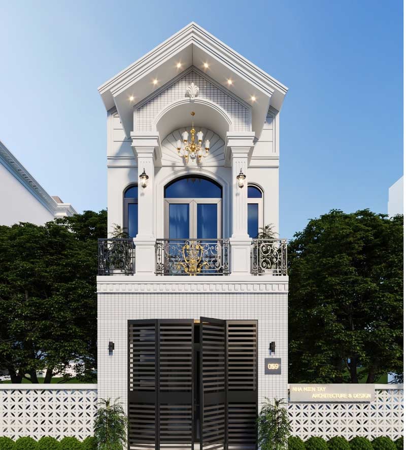 mau nha pho tan co dien 2 tang mai thai - www.xaydungkimanh.com