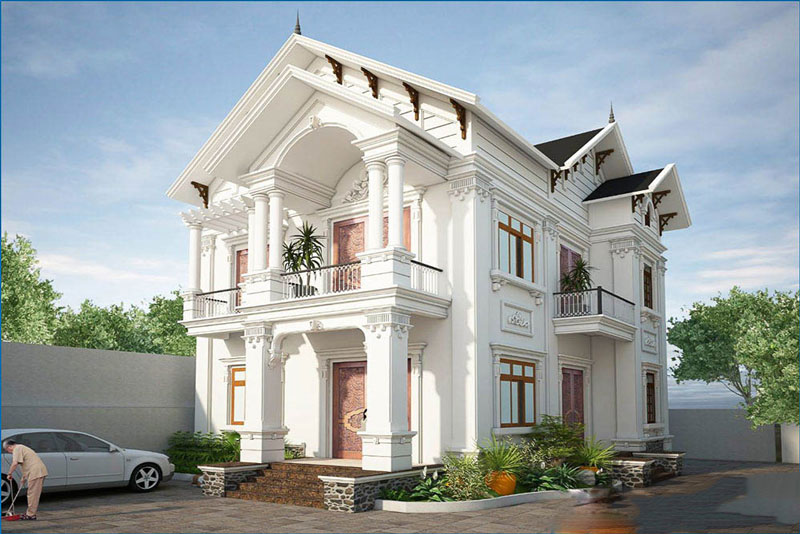 mau nha 2 tang tan co dien nha vuong - www.xaydungkimanh.com