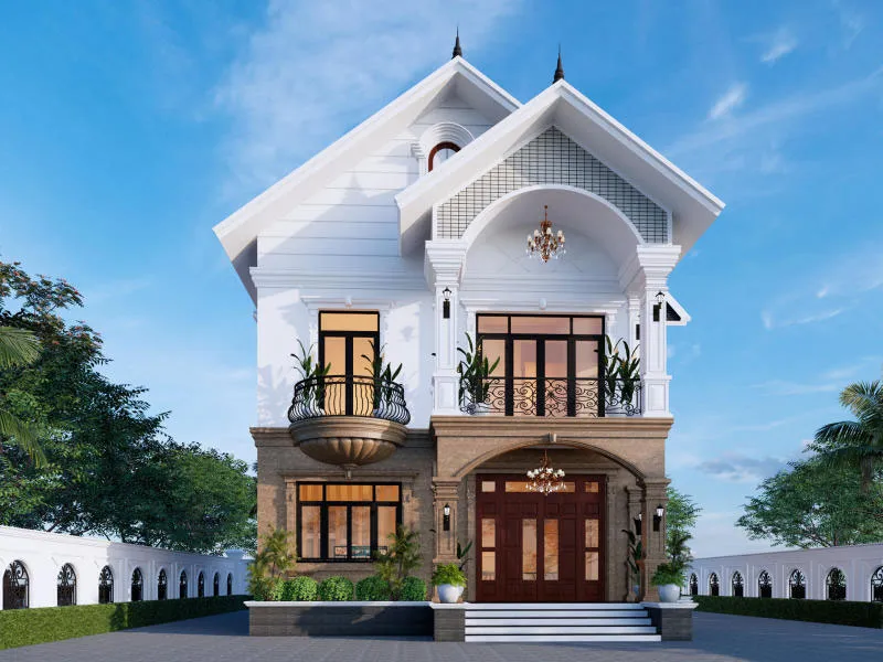 mau nha 2 tang tan co dien nha vuong - www.xaydungkimanh.com