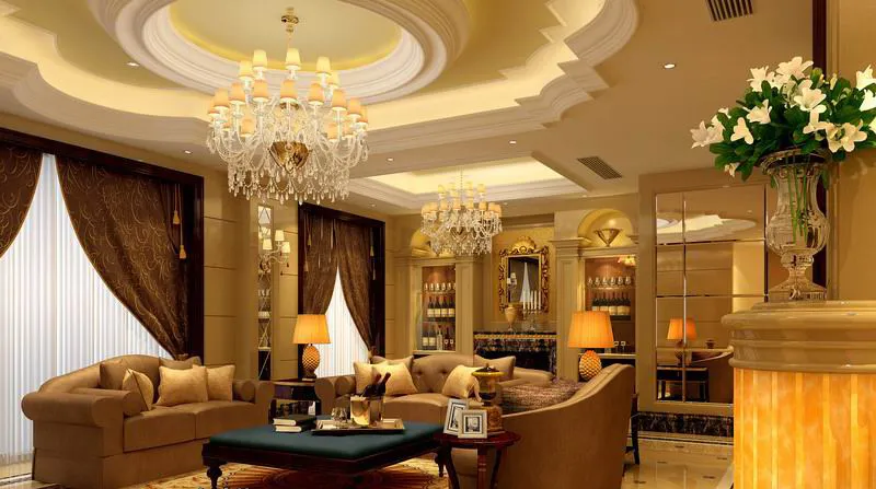 Mẫu thiết kế trần thạch cao ph&ograve;ng kh&aacute;ch số 15