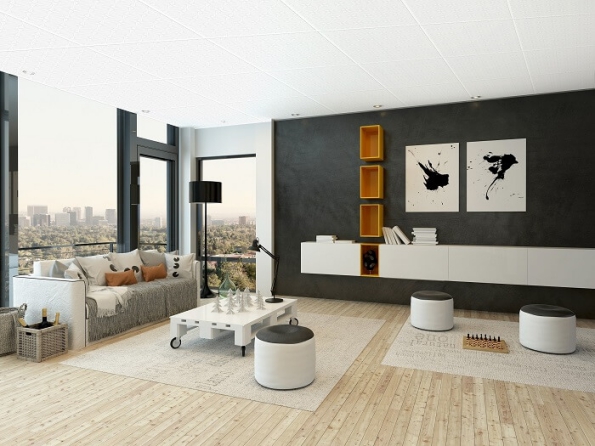 Mau thiet ke tran thach cao phong khach so 5 Mẫu thiết kế trần thạch cao phòng khách số 5