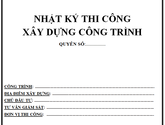 nhật ký thi công