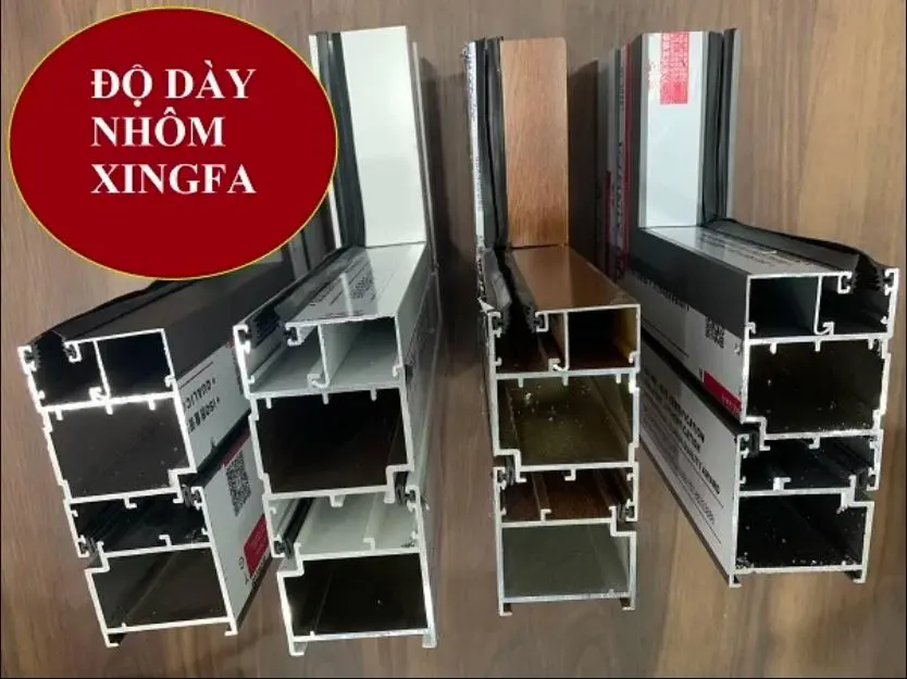 Độ d&agrave;y ti&ecirc;u chuẩn của thanh nh&ocirc;m xingfa