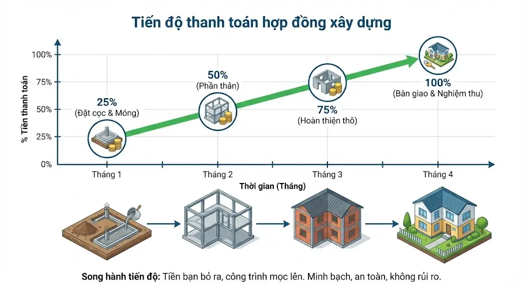 tiến độ thanh toán hợp đồng xây dựng