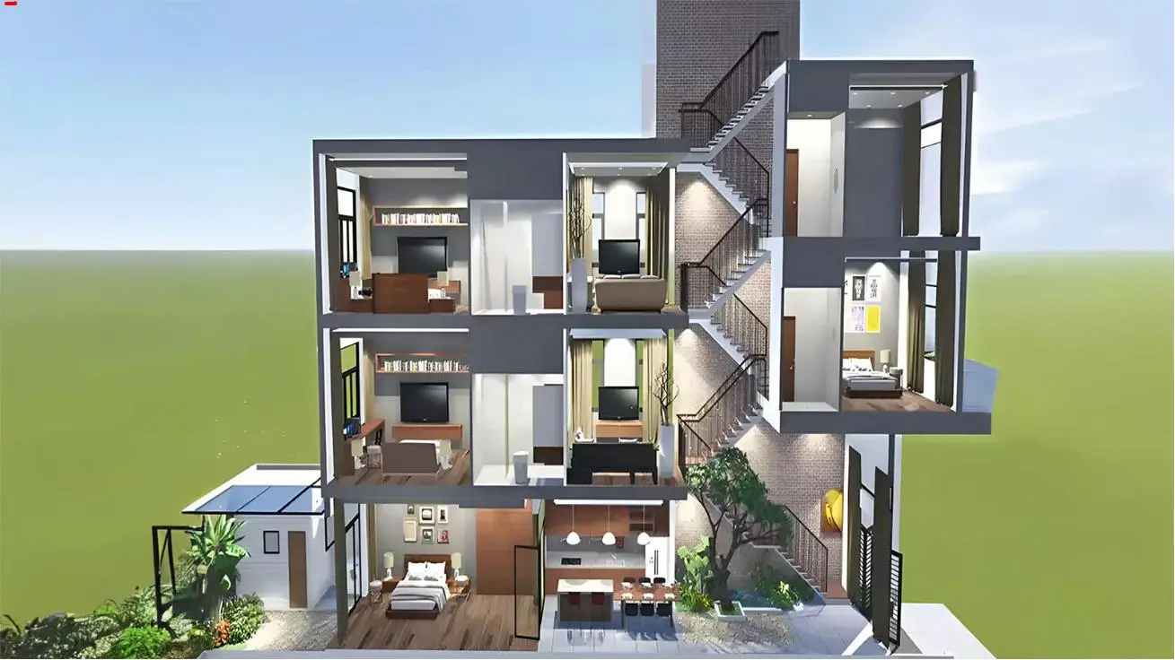 Bố tr&iacute; c&ocirc;ng năng theo chiều cao