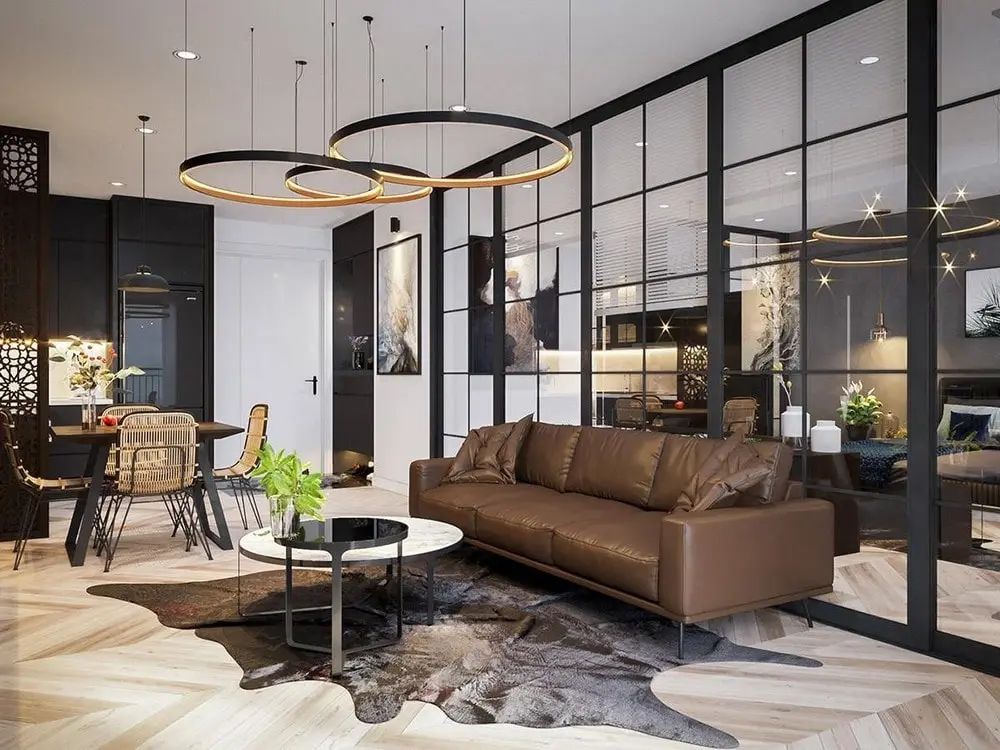 Sử dụng v&aacute;ch k&iacute;nh, kh&ocirc;ng gian mở