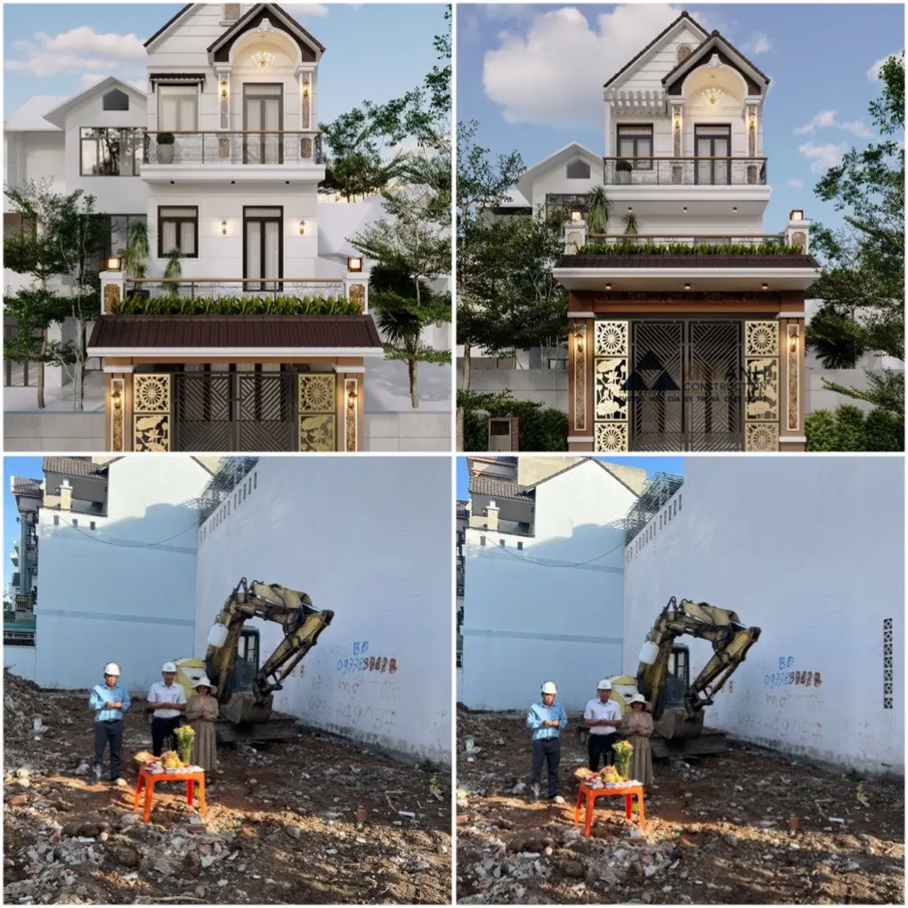 H&igrave;nh ảnh lễ động thổ&nbsp;dự &aacute;n x&acirc;y nh&agrave; 3 tầng TX Dĩ An-xaydungkimanh.com