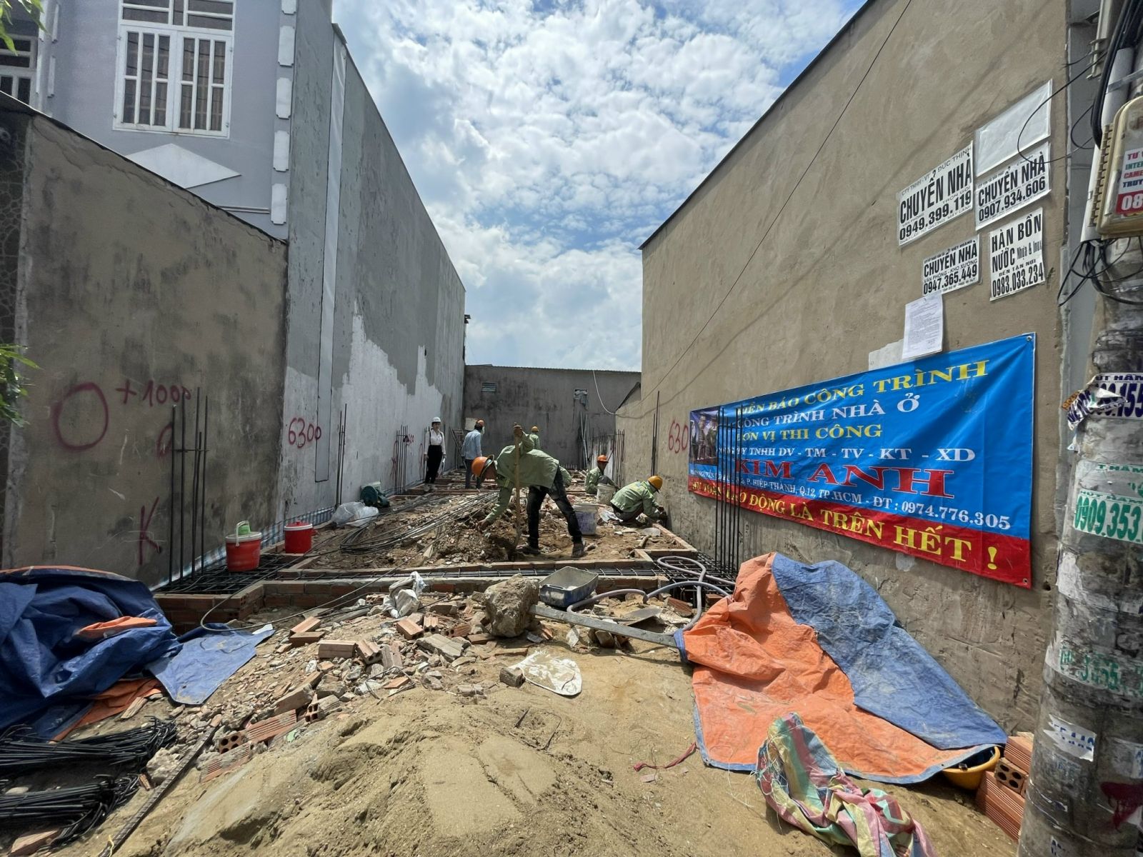 Giai đoạn thi cống móng dự án xây dựng tại Xã Vĩnh Lộc B, Bình Chánh