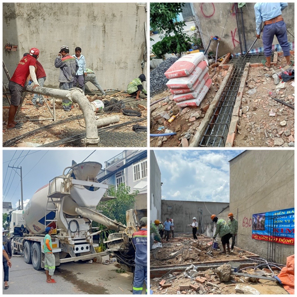 Giai đoạn thi cống móng dự án xây dựng tại Xã Vĩnh Lộc B, Bình Chánh