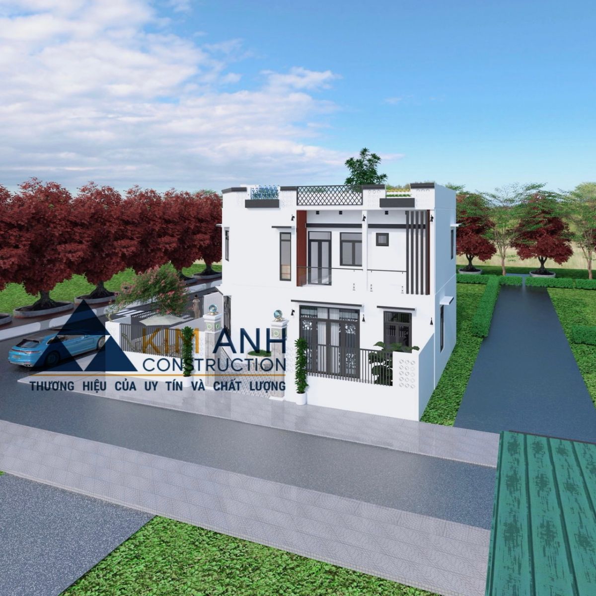 Thiết kế nhà phố Hóc Môn - Xây Dựng Kim Anh