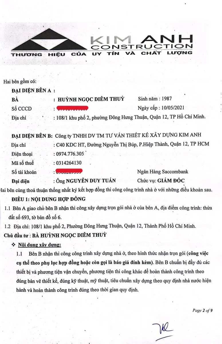 X&acirc;y nh&agrave; trọn g&oacute;i phường đ&ocirc;ng hưng thuận - X&acirc;y Dựng Kim Anh