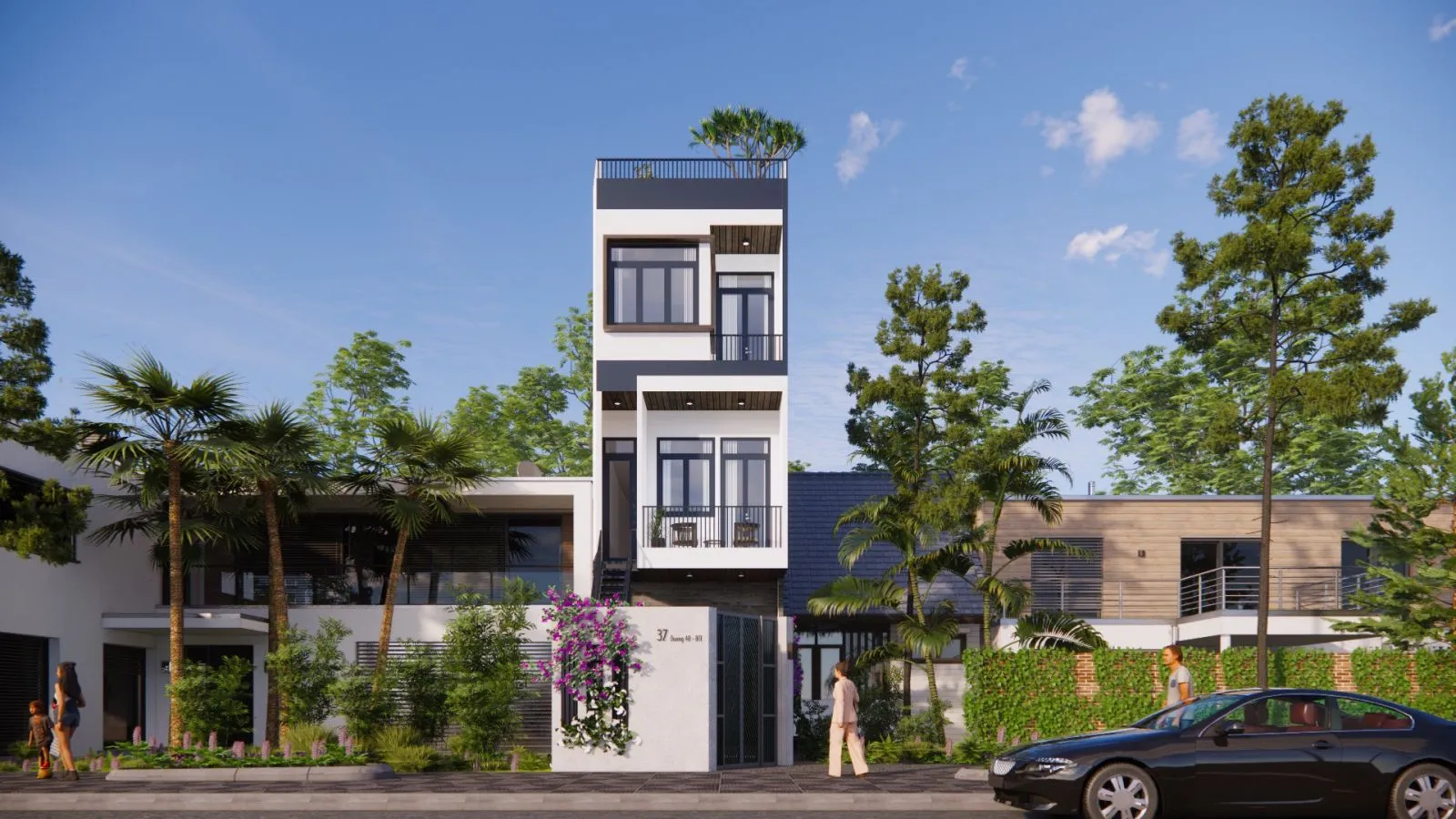 Thiết kế mặt tiền nhà phố trọn gói Quận Phú Nhuận - Xây Dựng Kim Anh