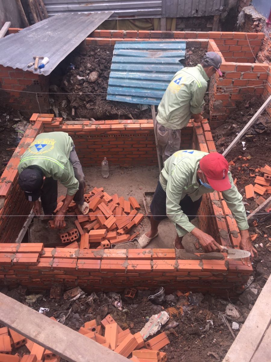 Thi công đài móng, giằng móng nhà phố Bình Tân - Xây Dựng Kim Anh